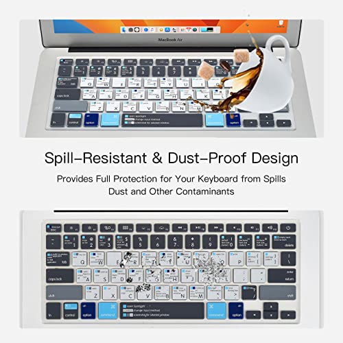 imComor MacBook Pro 13 Shortcuts Keyboard Cover Skin for 2024 MacBook Pro 13 inch M2 A2338 2023 2022 2021 2020 M1 A2338 A2289 A2251 & MacBook Pro 16" A2141 Touch Bar MAC OS Shortcut Keyboard Protector Skin - Image 5