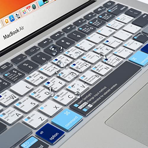 imComor MacBook Pro 13 Shortcuts Keyboard Cover Skin for 2024 MacBook Pro 13 inch M2 A2338 2023 2022 2021 2020 M1 A2338 A2289 A2251 & MacBook Pro 16" A2141 Touch Bar MAC OS Shortcut Keyboard Protector Skin - Image 3