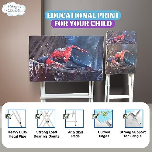Wishing Clouds Playnest Kids Study Table with Chair, Kids Table and Chair Set, Study Table and Chair for Kid 3-10 Years (Design - Spiderman) - Image 2