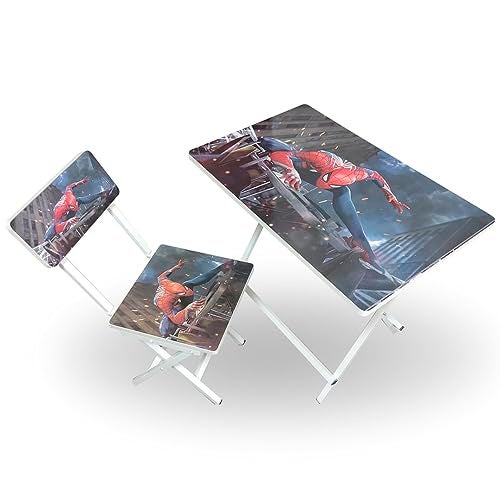 Wishing Clouds Playnest Kids Study Table with Chair, Kids Table and Chair Set, Study Table and Chair for Kid 3-10 Years (Design - Spiderman) - Image 1