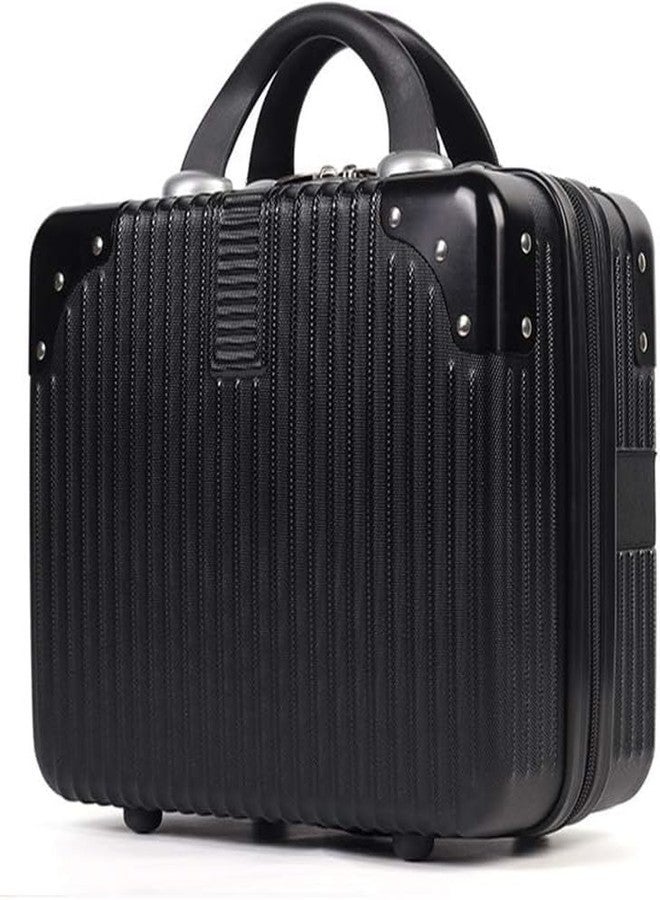 ENNCOZY Mini Hard Shell Hard Travel Luggage Makeup Case Small Portable Carrying Case Suitcase Organizer Makeup Storage Box for Women (B Black N) - Image 1