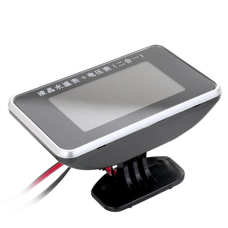 Car LCD Digital Display Water Temperature Meter Thermometer Voltmeter Gauge 2in1 Temp & Voltage Meter 1/8 10mm Thread Sensor - Image 4