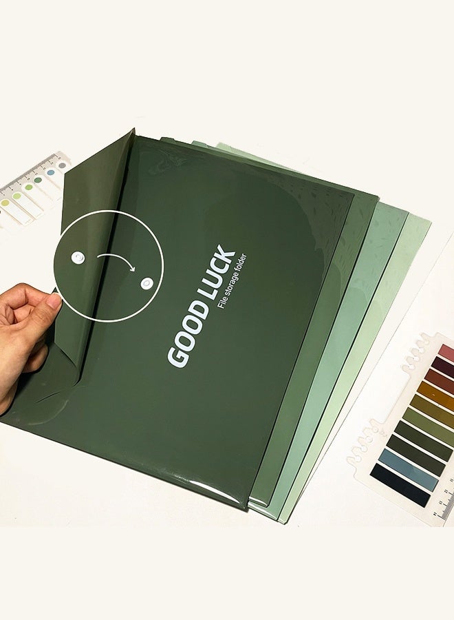 Gradient-Coloured Folders, Snap-Fastening Folder,3 Sets Of 15 Plastic Folders, A4 Office Data Classification Storage, Learning And Business Work Data Information Storage Pockets (3 Colour Schemes) - Image 2