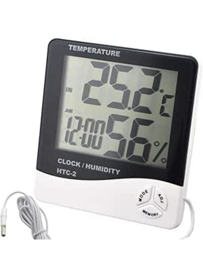 Star Digital Hygrometer Thermometer Psychrometer Display Clock Alarm Temperature Humidity Simultaneously in Large LCD