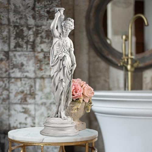 Design Toscano Dione the Divine Greek Water Woman Indoor/Outdoor Garden Statue, Medium, 22 inches tall, Cast Stone Resin, Antique Stone Finish - Image 2