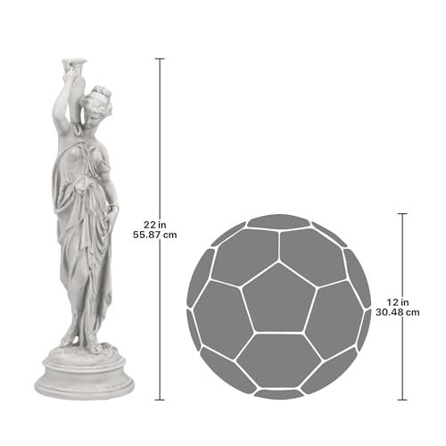 Design Toscano Dione the Divine Greek Water Woman Indoor/Outdoor Garden Statue, Medium, 22 inches tall, Cast Stone Resin, Antique Stone Finish - Image 4