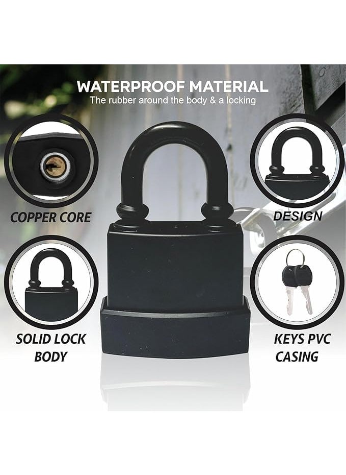 GNOLY GNOLY Heavy Duty Outdoor Waterproof Padlock AntiTheft Outdoor Lock with Keys for Office Garden Gym Fence Shed Garage 1Pcs 45mm with 3 Keys  - Image 5