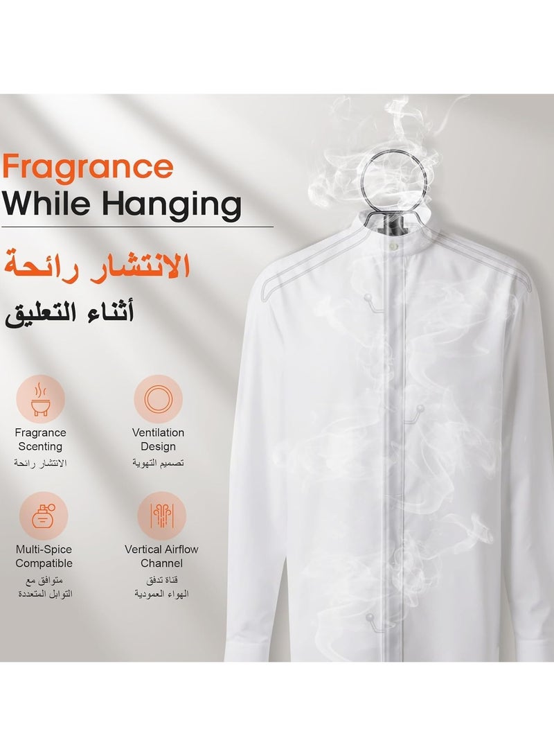 رات سو ملابس طويلة 187cm مشعل البخور شماعة حامل باخور شماعة حامل مع خطافات وثقوب مبنية في مشعل العطر الشماعة متعددة الاستخدام للملابس الخارجية والملابس -أسود - Image 2