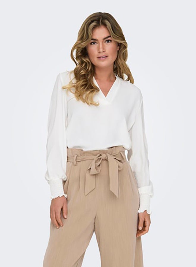ONLY Women V-Neck Long Sleeve Woven Top - Image 4