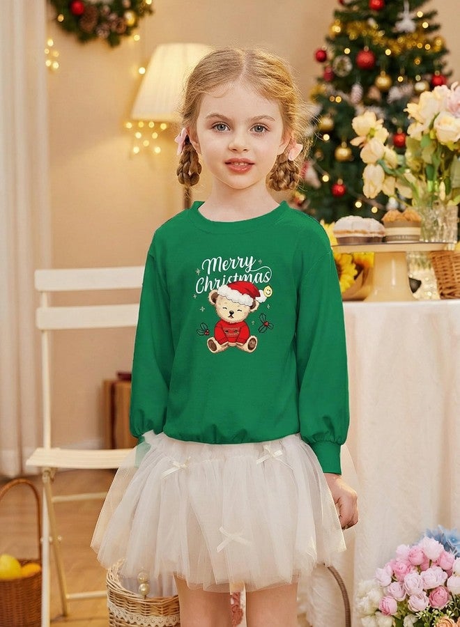 Arshiner Girls Clothing Sets Christmas 2 Piece Outfits Green Print Pullover Sweatshirts and Legging Pants Winter Sweatsuits 6-7 Years - Image 5