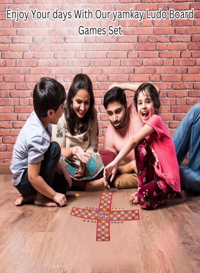 لعبة Toycel Pachisi Pagade Thayam Chaupad Chopat Ludo الهندية التقليدية لعبة اللوحة وAshta Chamma، Chowka Bara، Katta Mane، Taayam أقدم لعبة - Image 3