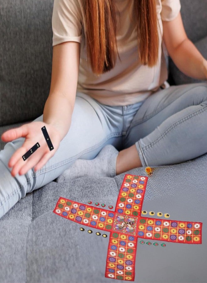 لعبة Toycel Pachisi Pagade Thayam Chaupad Chopat Ludo الهندية التقليدية لعبة اللوحة وAshta Chamma، Chowka Bara، Katta Mane، Taayam أقدم لعبة - Image 4