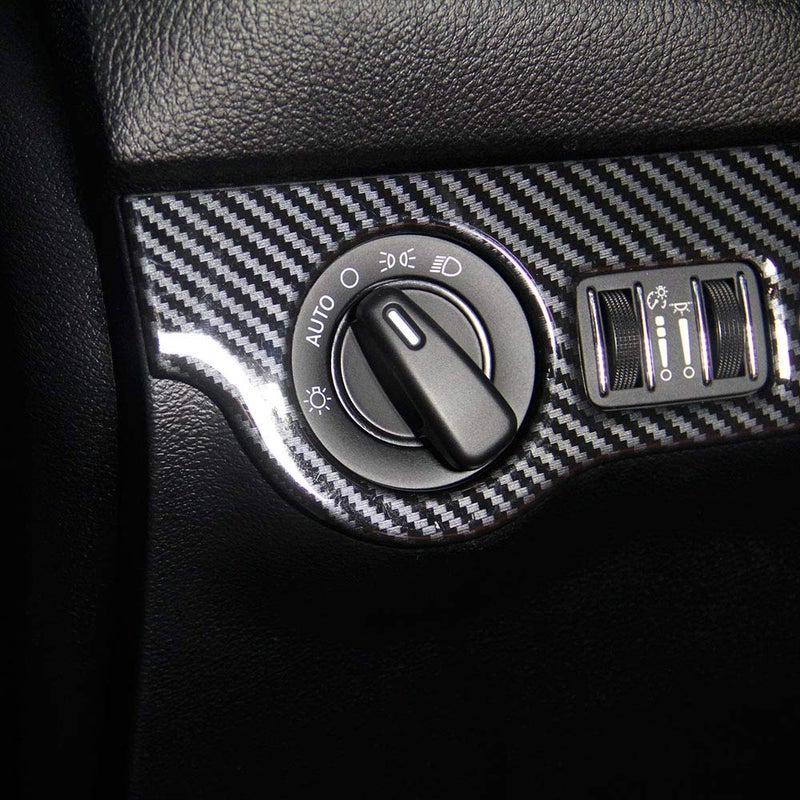 Jstotrim Carbon Fiber Headlight Switch Button Panel Sticker Trim Cover for Dodge Challenger 2015+ - Image 3
