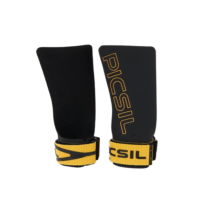PICSIL Golden Eagle Hand Grips Fingerless Grip Gloves Wrist Support for Weightlifting Gymnastics with MicroDiamond Technology for Magnesium Retention Blocks Tears Blisters Gold G - Image 2
