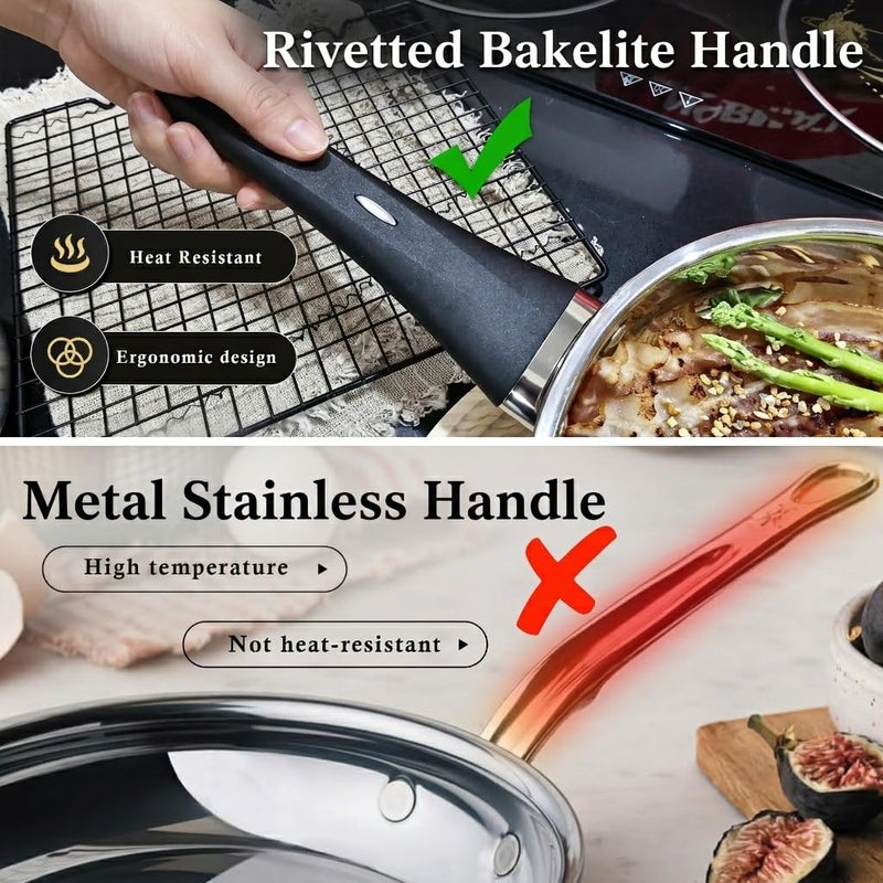 Meythway ð”ðð†ð‘ð€ðƒð„ Stainless Steel Pots and Pans Set Non Toxic, 6PCs Kitchen Cookware Sets with Stay-Cool Handles, Non-Stick, Dishwasher Safe&Compatible with All Stovetops(Gas,Electric&Induction) - Image 3