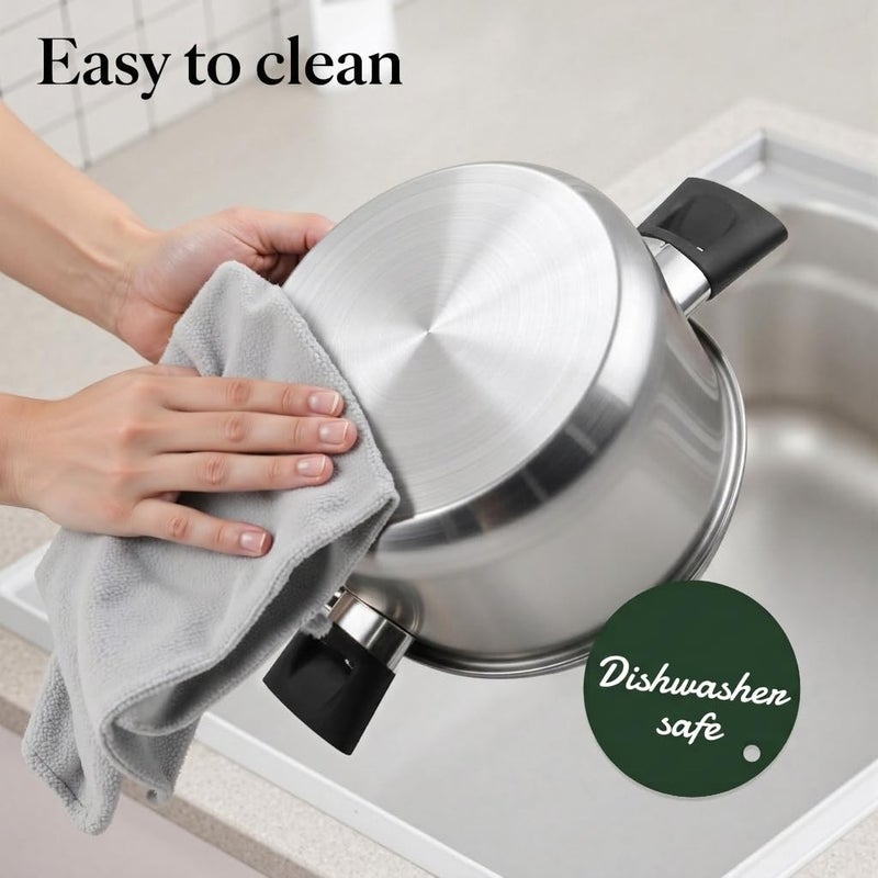 Meythway ð”ðð†ð‘ð€ðƒð„ Stainless Steel Pots and Pans Set Non Toxic, 6PCs Kitchen Cookware Sets with Stay-Cool Handles, Non-Stick, Dishwasher Safe&Compatible with All Stovetops(Gas,Electric&Induction) - Image 4