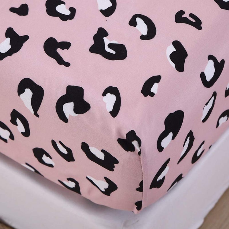 Feelyou Girls Leopard طباعة طباعة مجموعة المراهقين الفاخرة الوردي الأسود الفهد الطباعة طباعة ورقة مجموعة كوين حجم للأطفال - Image 2