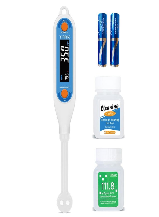 مقياس ملوحة YINMIK | مقياس ملوحة الطعام، جهاز اختبار ملوحة رقمي لأحواض السمك، جهاز اختبار ملوحة ودرجة حرارة المنزل مع 3 أوضاع للملوحة - جزء في الألف، نسبة مئوية، ثقل نوعي، قارئ كلوريد الصوديوم محمول لأحواض الشعاب المرجانية، حمامات السباحة المالحة - Image 1