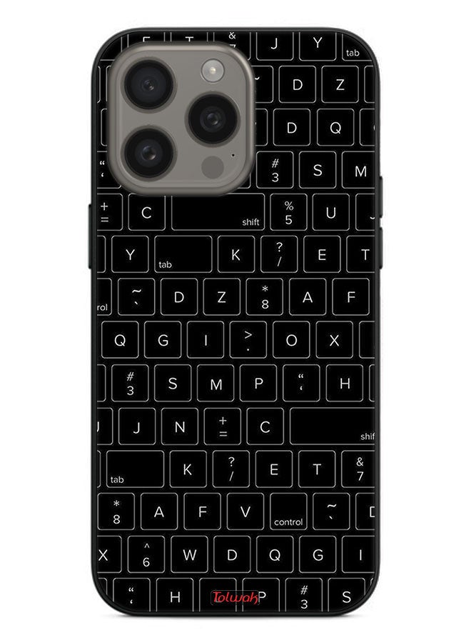 Tolwak Apple iPhone 15 Pro Max Protective Case Cover Random Keyboard Keys Pattern - Image 2