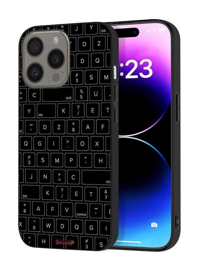 Tolwak Apple iPhone 15 Pro Max Protective Case Cover Random Keyboard Keys Pattern - Image 1