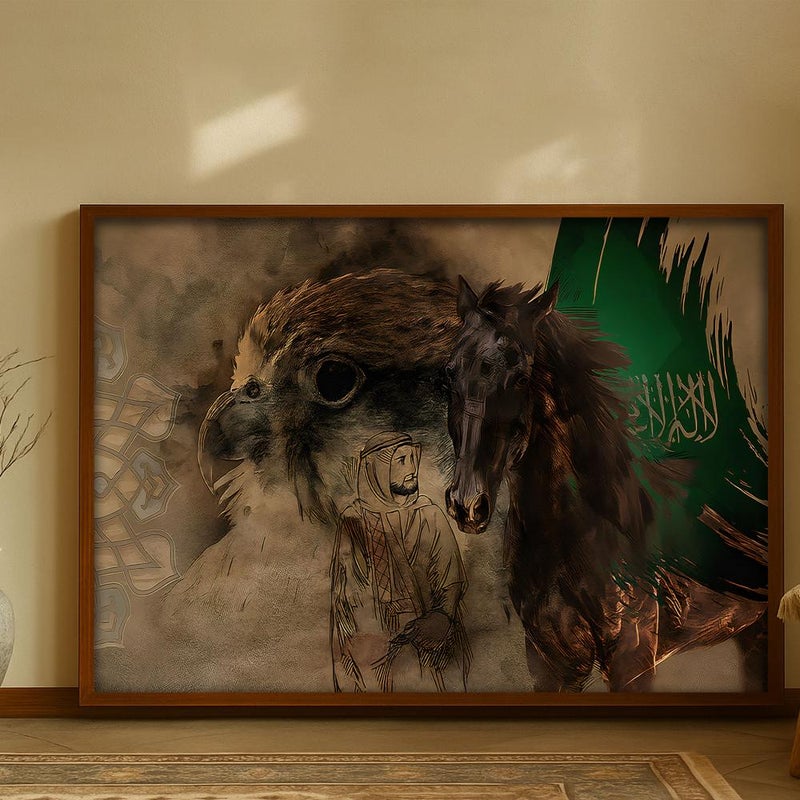 Marktna Canvas painting with a traditional art design and a hollow frame, measuring (70×50), one piece - Image 2