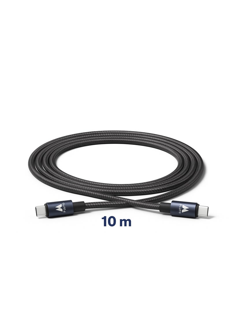 بلوتو كابل شحن PLUTO سريع 60 واط USB-C إلى USB-C – بطول 10 متر | اتصال ثابت | شحن عالي السرعة - Image 3