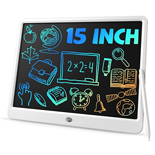 TEKFUN Easter Gifts for Kids, 15inch LCD Writing Tablet Drawing Board, Teen Girl Boy Gifts Age 8 and Up, Birthday Gifts for All Age Groups, Erasable Writing Tablet for Business Meeting (White) - Image 1