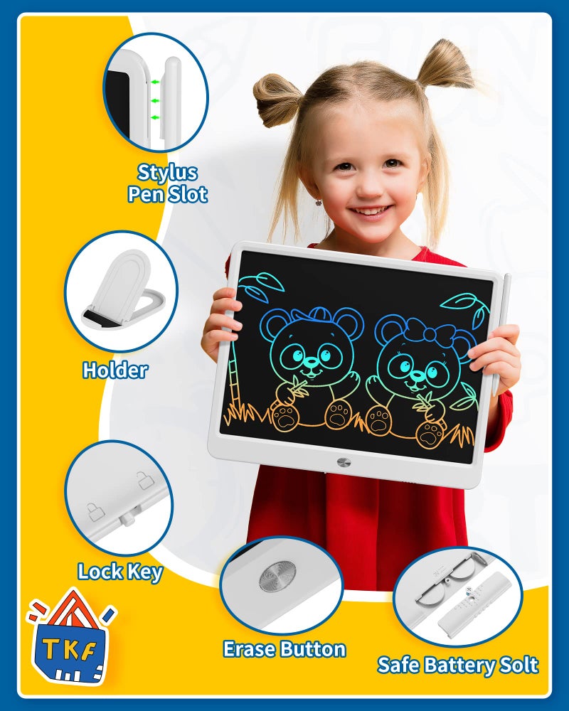TEKFUN Easter Gifts for Kids, 15inch LCD Writing Tablet Drawing Board, Teen Girl Boy Gifts Age 8 and Up, Birthday Gifts for All Age Groups, Erasable Writing Tablet for Business Meeting (White) - Image 3