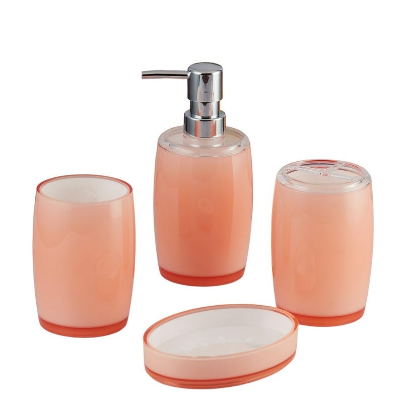SaSaSa Acrylic Bathroom Accessories Set of 4 Modern Bath Set with Soap Dispenser & Toothbrush Holder, Elegant Home & Gift Idea (8332) - Image 5