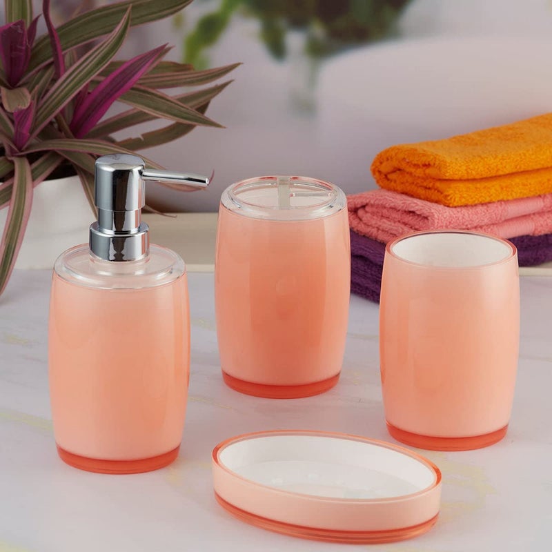 SaSaSa Acrylic Bathroom Accessories Set of 4 Modern Bath Set with Soap Dispenser & Toothbrush Holder, Elegant Home & Gift Idea (8332) - Image 1