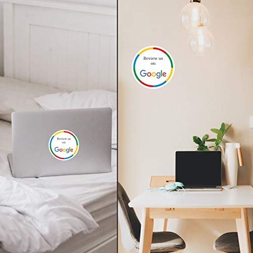 PARTH IMPEX Review Us On Google Sticker - (Pack of 20) 4" Large Round Vinyl Decal Sign for Wall Laptop Social Media Storefront Window - Image 5