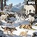 THINKBAY 9PCS Wolf Toys Animal Figurines Realistic Plastic Zoo Safari Animal Toys for Kids 3 4 5 6 7 Forest Wolf Animals Figures Educational Toy Cake Toppers Birthday Gift for Kids Boys Girls - Image 4