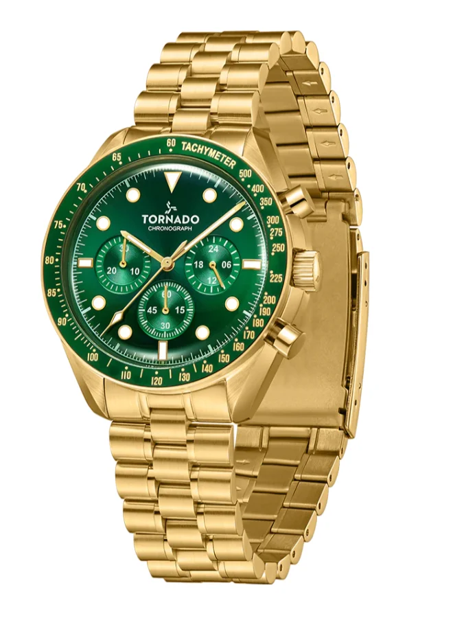 TORNADO Men's Stainless Steel Chronograph Watch T22103-GBGH - 42 mm