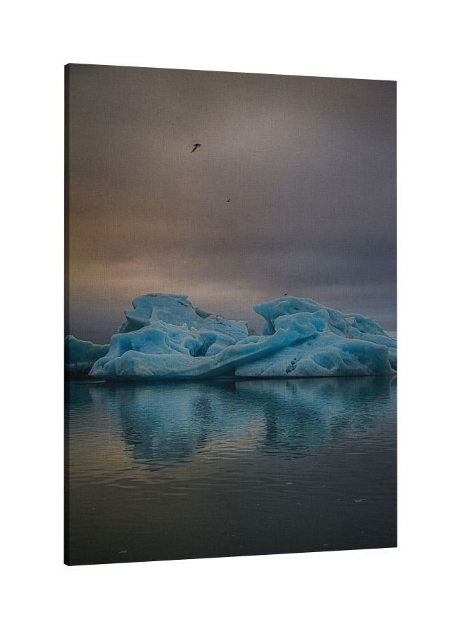 RKN Decorative Printed Framed Canvas Wall Art Blue/Grey/Brown 60 x 80centimeter - Image 1