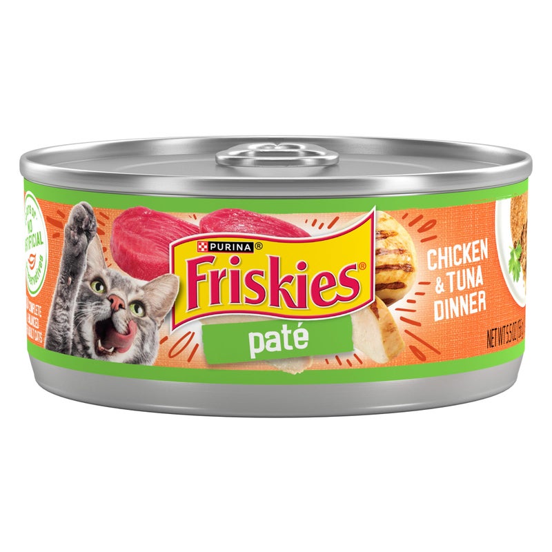 Friskies Purina Friskies Wet Cat Food Pate, Chicken and Tuna Dinner - (Pack of 24) 5.5 oz. Cans - Image 1