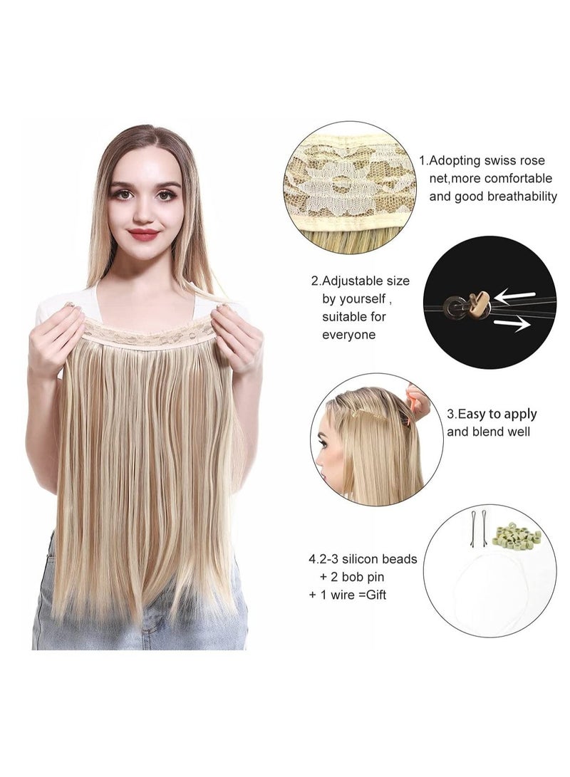 Estelle Straight Jet Black Hair Extensions Short Synthetic Hairpieces 3.2 Oz Hidden Wire Headband for Women Heat Resistant Fiber No Clip  - Image 5