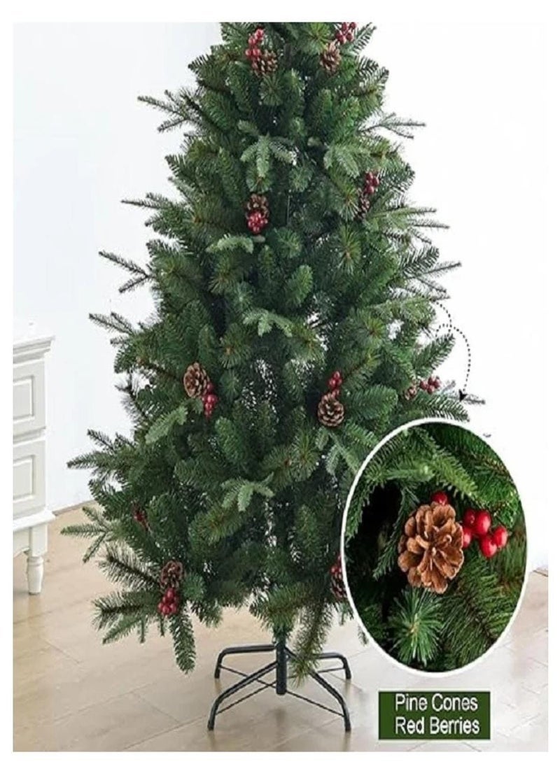 شجرة عيد الميلاد مع أقماع الصنوبر والتوت، عيد الميلاد الاصطناعي مع حامل (الحجم: 120 سم / 4 قدم) - Image 3