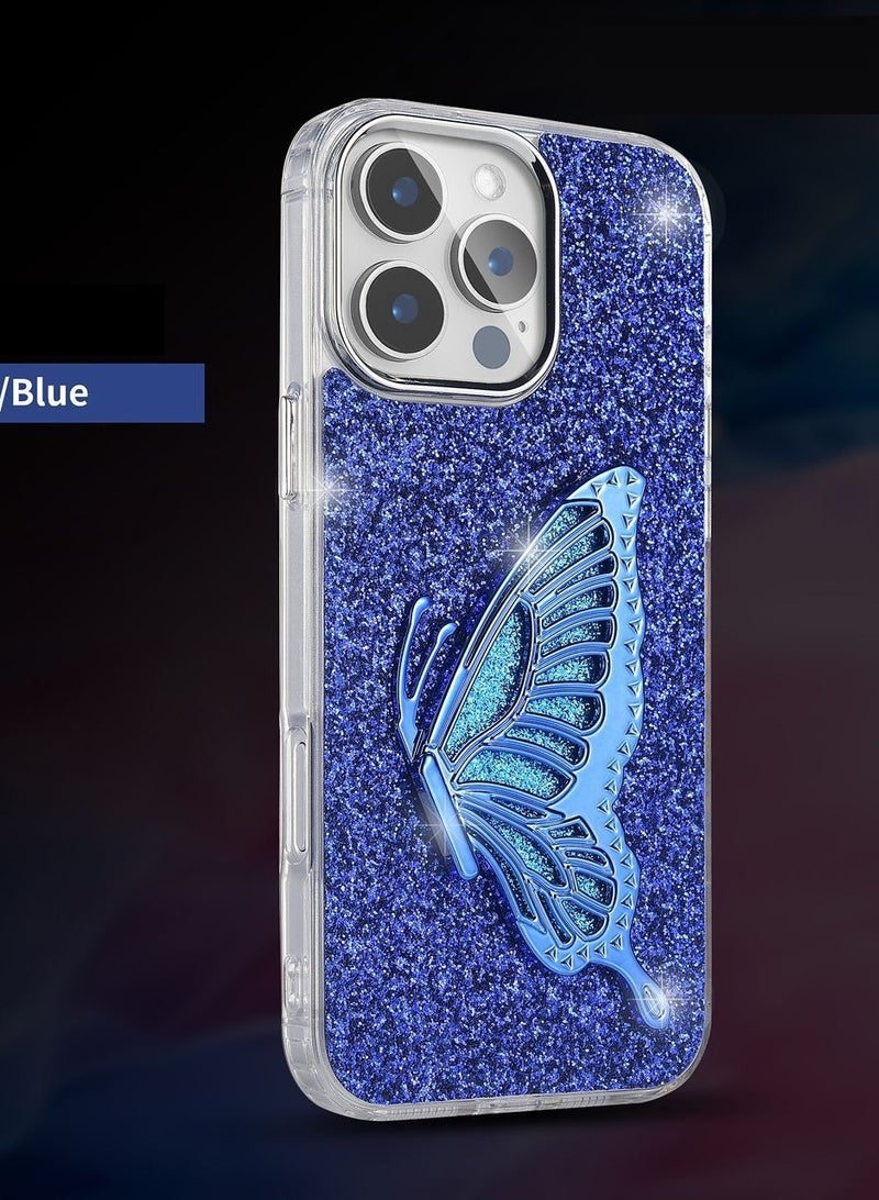 IP11 PRO MAX SHINING BUTTERFLY CASE WITH STAND For   IPHONE 11 PRO MAX (Design- 141) [Blue Color]