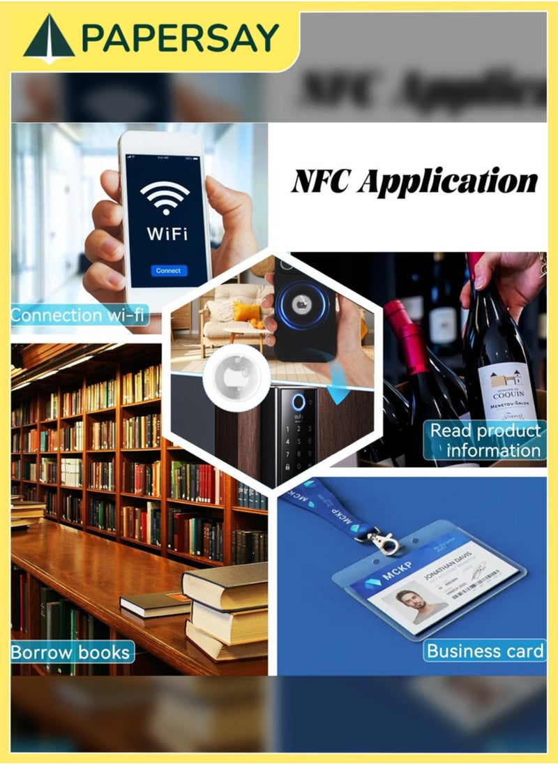 10 قطع × بطاقات NTaG3 NFC وملصقات - علامات NFC مضادة للمعادن، تعمل على الأسطح المعدنية، متوافقة مع الهواتف الذكية والأجهزة المدعومة بتقنية NFC