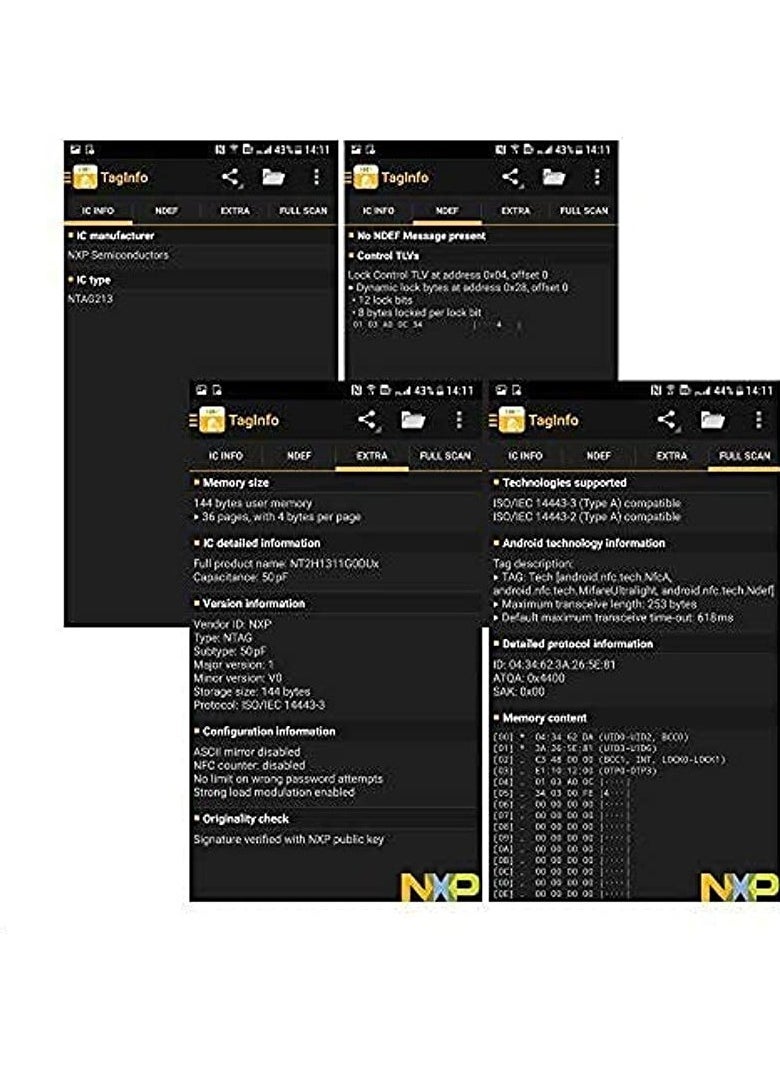 Excefore - 10pcs x NTaG213 NFC Tags & Stickers compatible with NFC-enabled smartphones and devices - Image 1