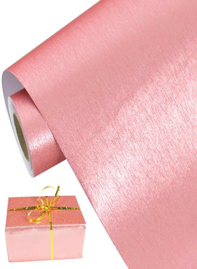 BEISHIDA Rose Gold Metallic Shine Wrapping Paper Roll, Solid Color Gift Wrap Paper, Packing Paper for Multiple Occasions (17inches x 32.8ft) - Image 1