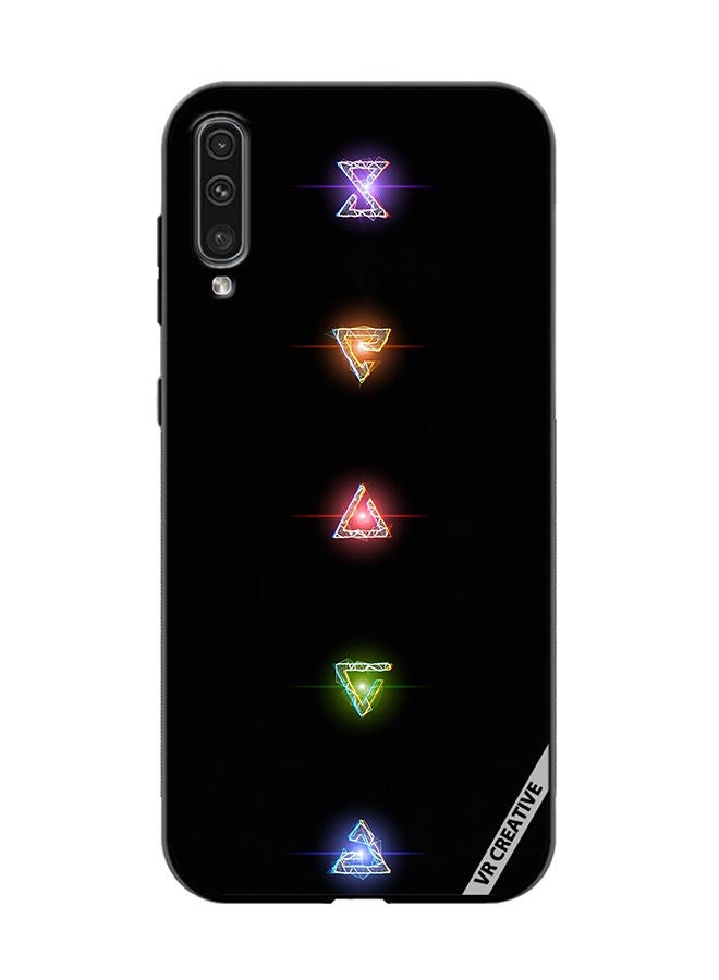 VR CREATIVE Protective Case Cover For Samsung Galaxy A50/A50s Neon Lights Diamond Shapes Design Multicolour - Image 1