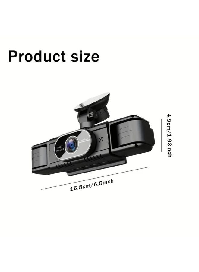 4 قنوات كاميرا داش عالية الدقة ثلاثية الكاميرات 1080P شاشة LCD رؤية ليلية بدون بطاقة ذاكرة - Image 3