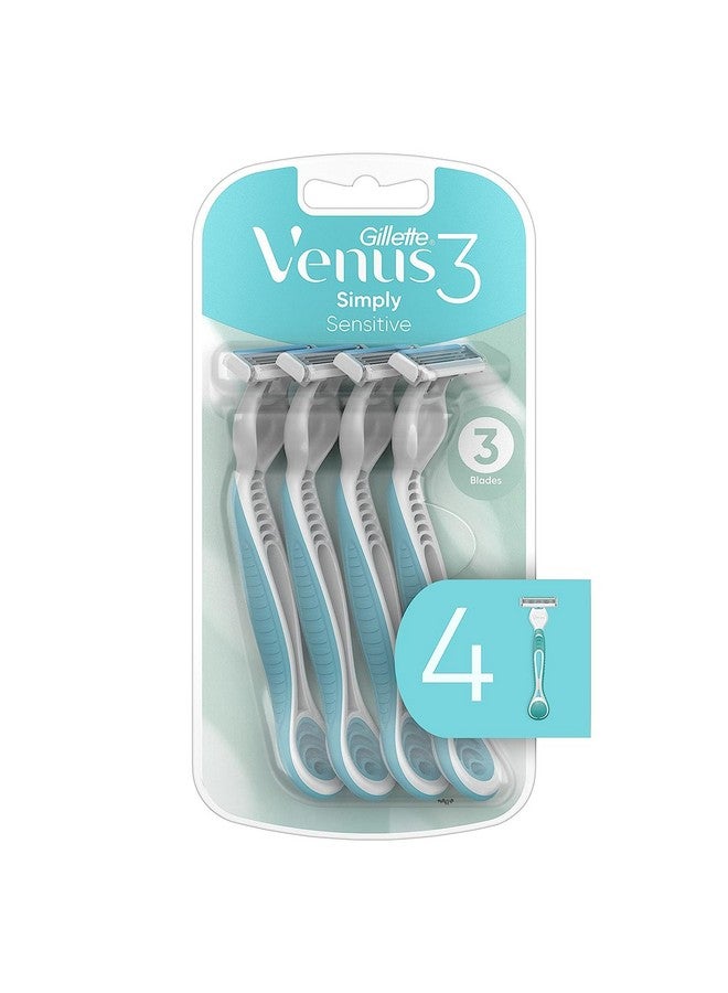 Venus شفرات حلاقة جيلليت فينوس Simply 3 الحساسة للسيدات عبوة من 1 مع 4 شفرات - Image 2