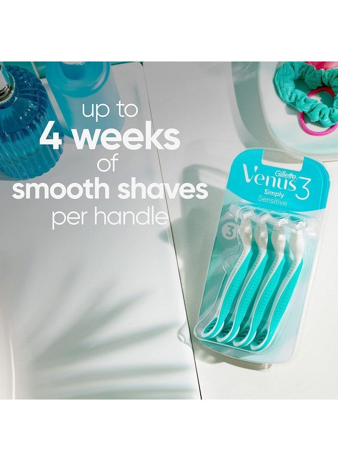 Venus شفرات حلاقة جيلليت فينوس Simply 3 الحساسة للسيدات عبوة من 1 مع 4 شفرات - Image 4