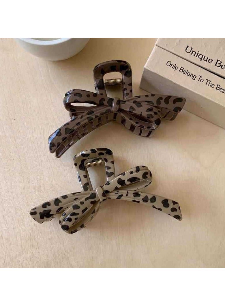 Goolsky 2 Large Geometric Hair Clips, Elegant Bow, Mixed Colors, Plastic, Hair Accessories, Valentine's Day Hair Ornament Set - Image 1