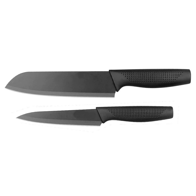 Carrot Kitchen Knife Stainless Steel 2 Pieces Professional Knife Set with Color Printing and Non-Slip Handle (2 PCS Black) - Image 5