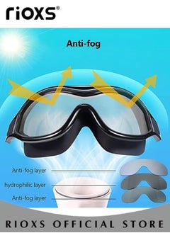 RIOXS Swimming Goggles 180 Degress Wide-angle Field of Vision Anti-fog for Adult Men and Women Swimming Goggles Anti-ultraviolet HD Goggles with Earplugs  - Image 3