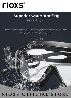 RIOXS Swimming Goggles 180 Degress Wide-angle Field of Vision Anti-fog for Adult Men and Women Swimming Goggles Anti-ultraviolet HD Goggles with Earplugs  - Image 4