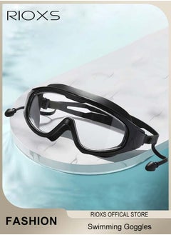 RIOXS Swimming Goggles 180 Degress Wide-angle Field of Vision Anti-fog for Adult Men and Women Swimming Goggles Anti-ultraviolet HD Goggles with Earplugs  - Image 1